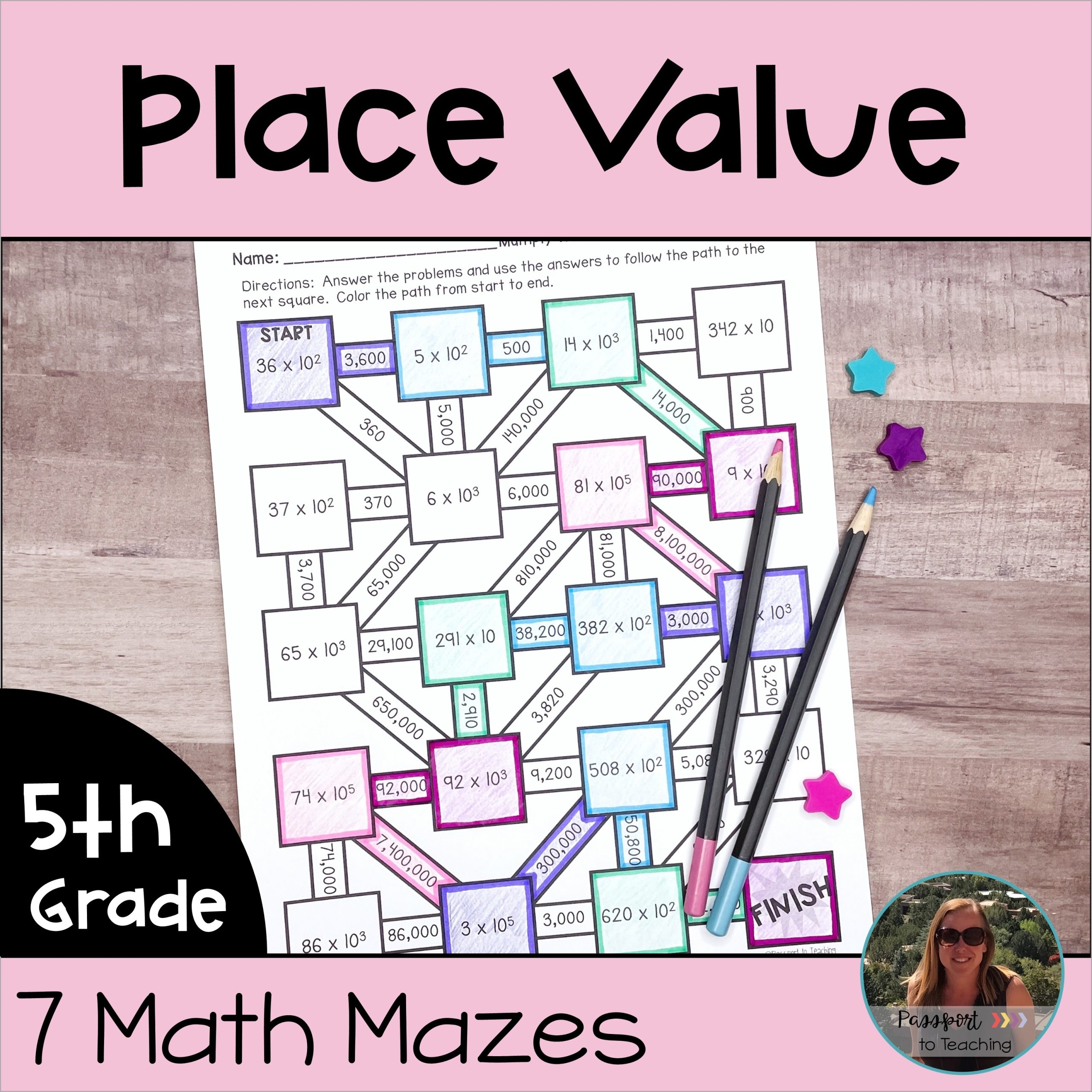 Place Value Math Maze Worksheets 5th Grade Made By Teachers