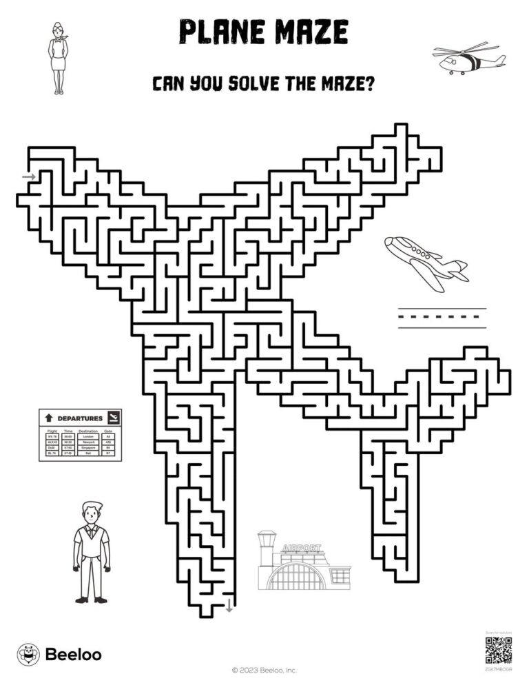 Plane Maze Beeloo Printable Crafts And Activities For Kids