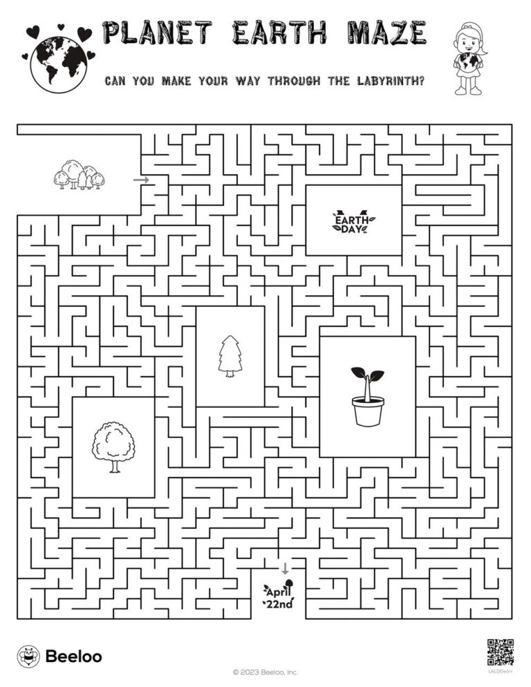 Planet Earth Maze Beeloo Printable Crafts And Activities For Kids