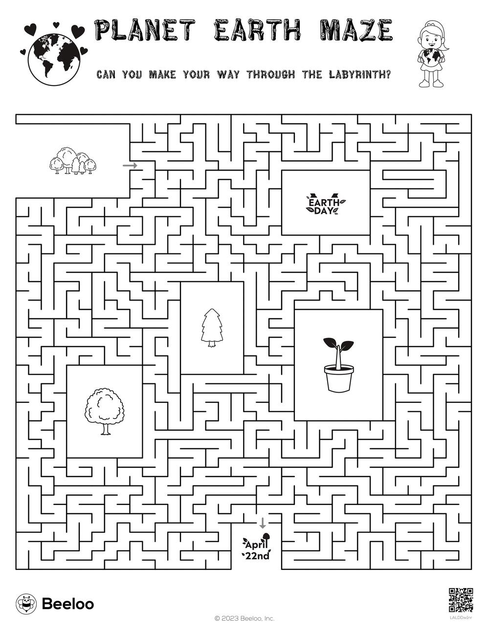 Planet Earth Maze Beeloo Printable Crafts And Activities For Kids