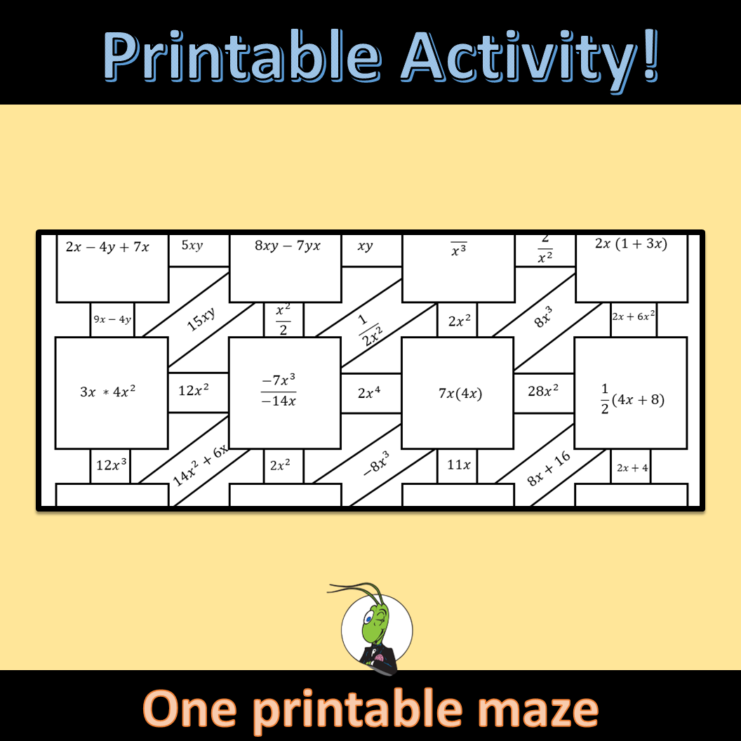 Polynomial Operations Maze Activity Google And Printable Digital