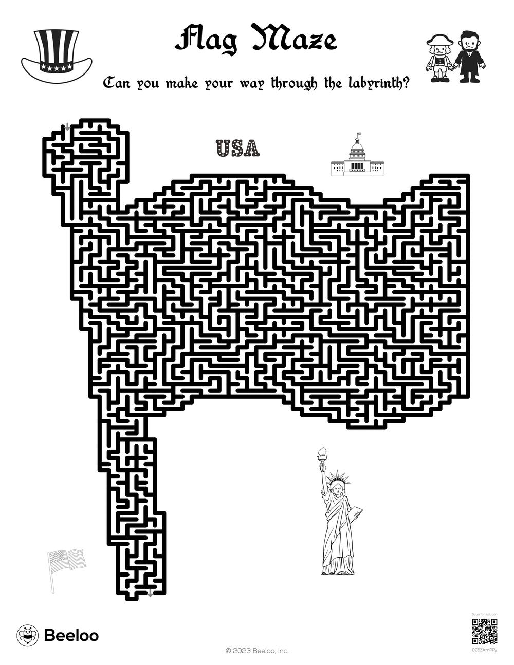 Presidents Day themed Mazes Beeloo Printable Crafts And 