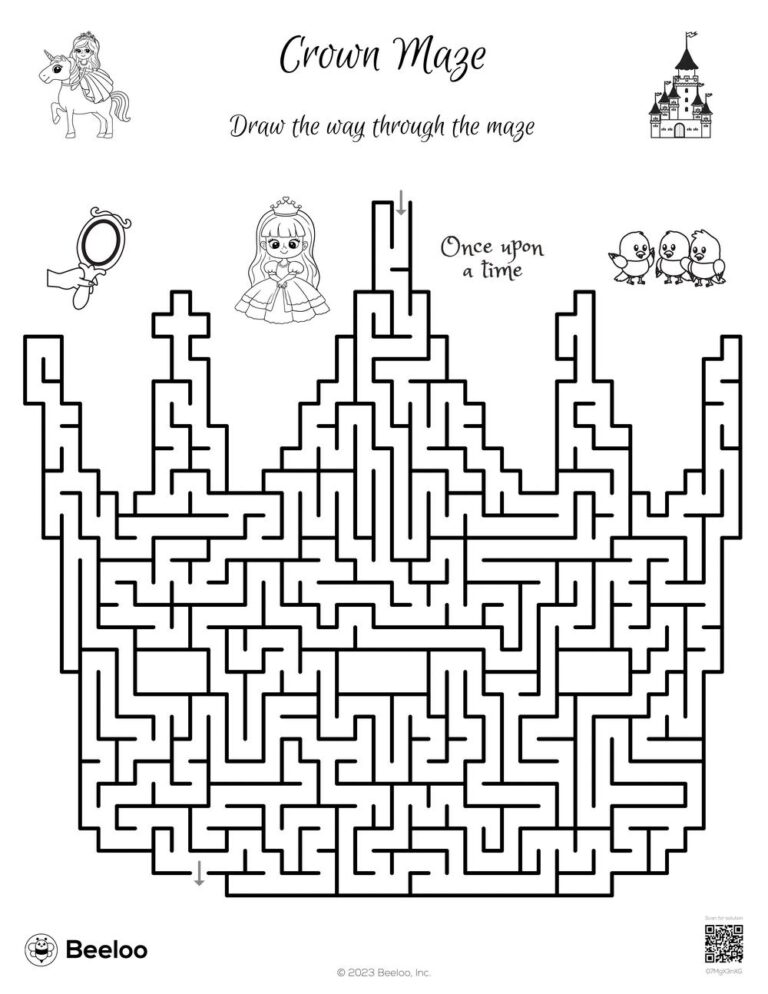 Princess themed Mazes Beeloo Printable Crafts And Activities For Kids