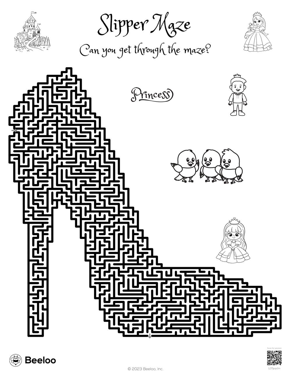 Princess themed Mazes Beeloo Printable Crafts And Activities For Kids