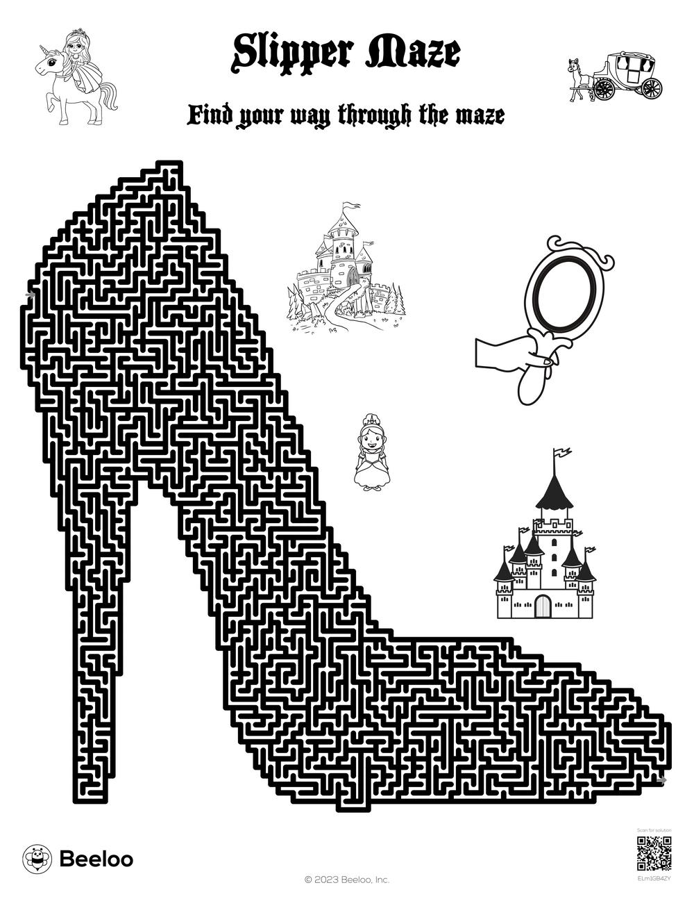 Princess themed Mazes Beeloo Printable Crafts And Activities For 