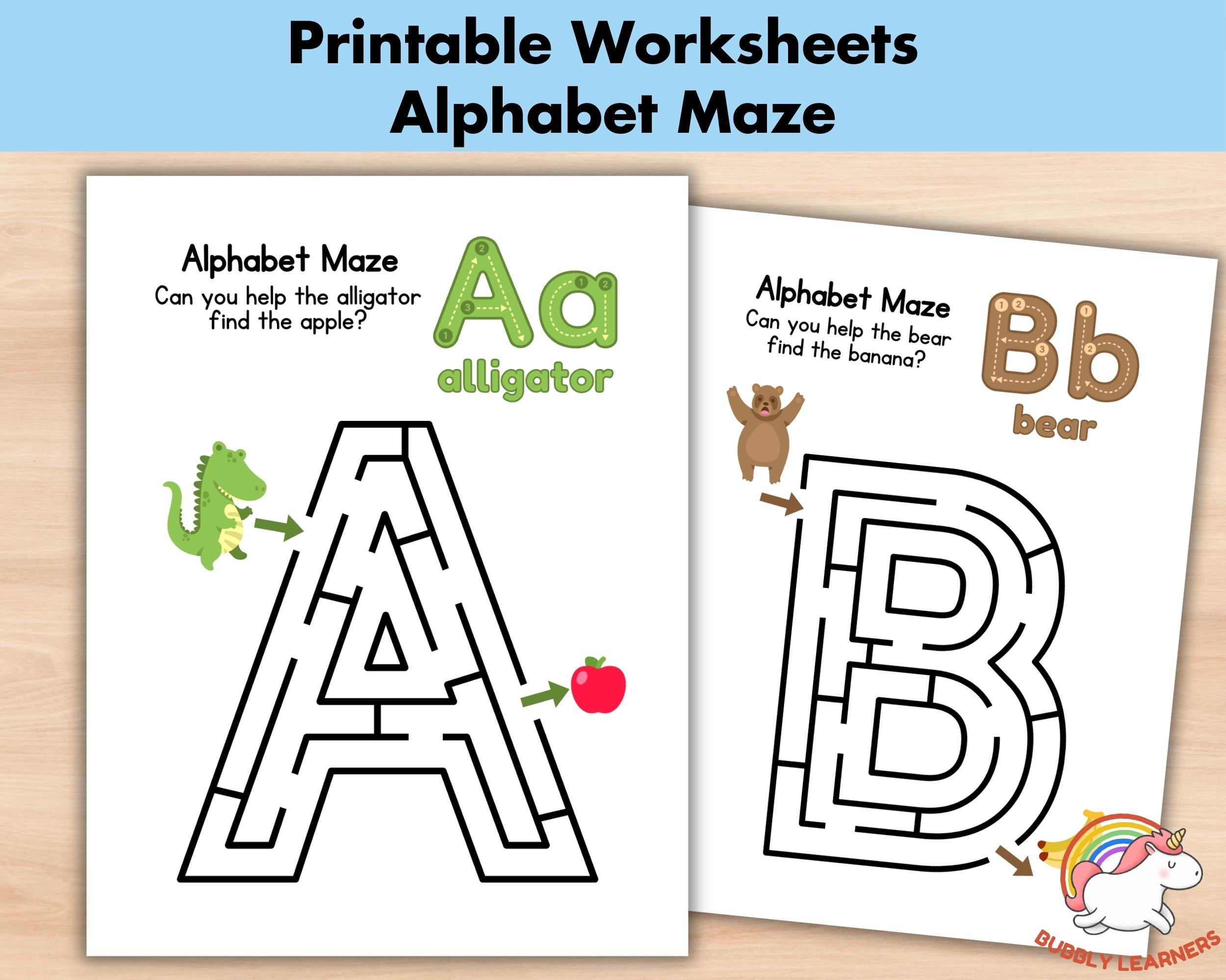 Maze Tracing Worksheets