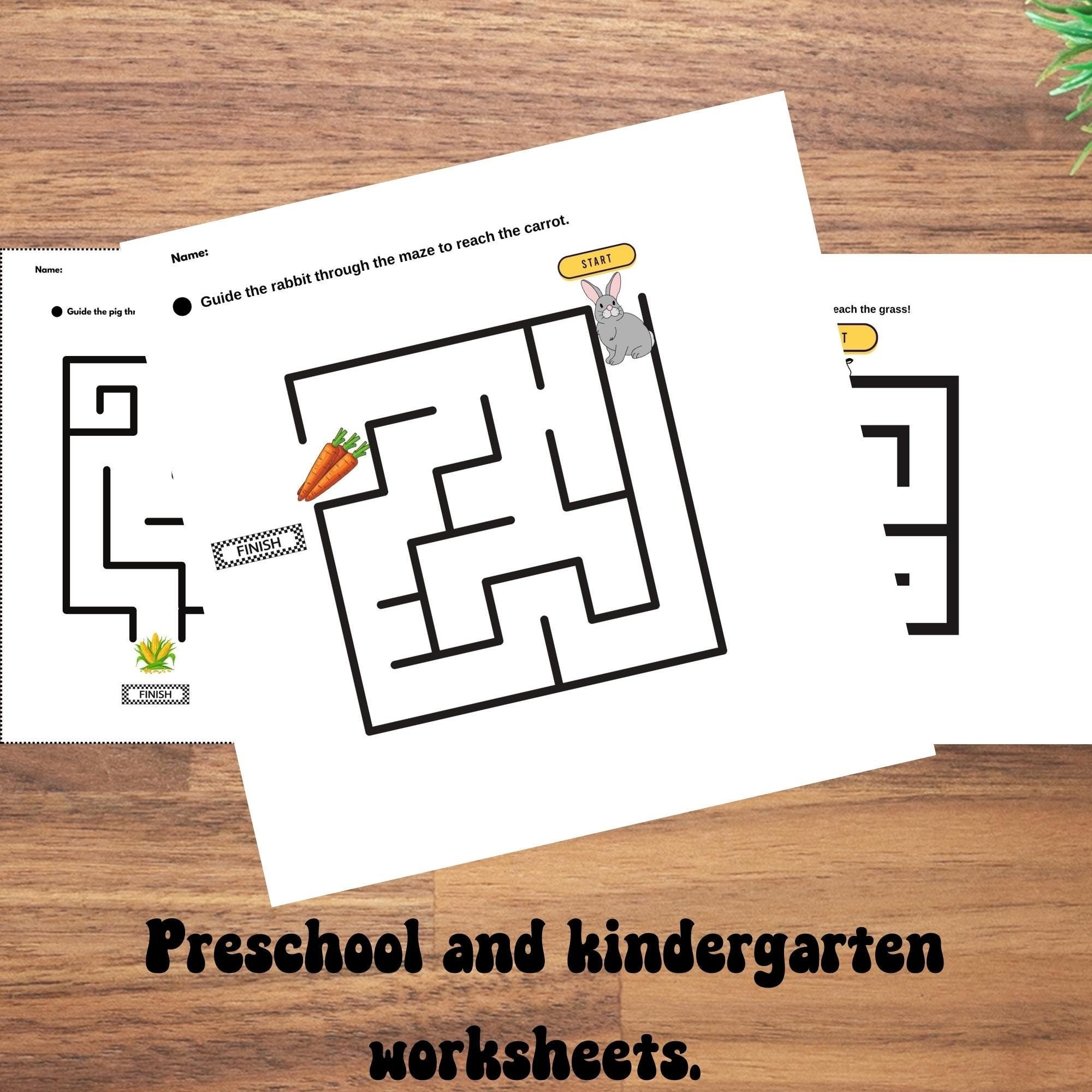 Printable Animal Maze Worksheets For Kids Match Animals To Their 