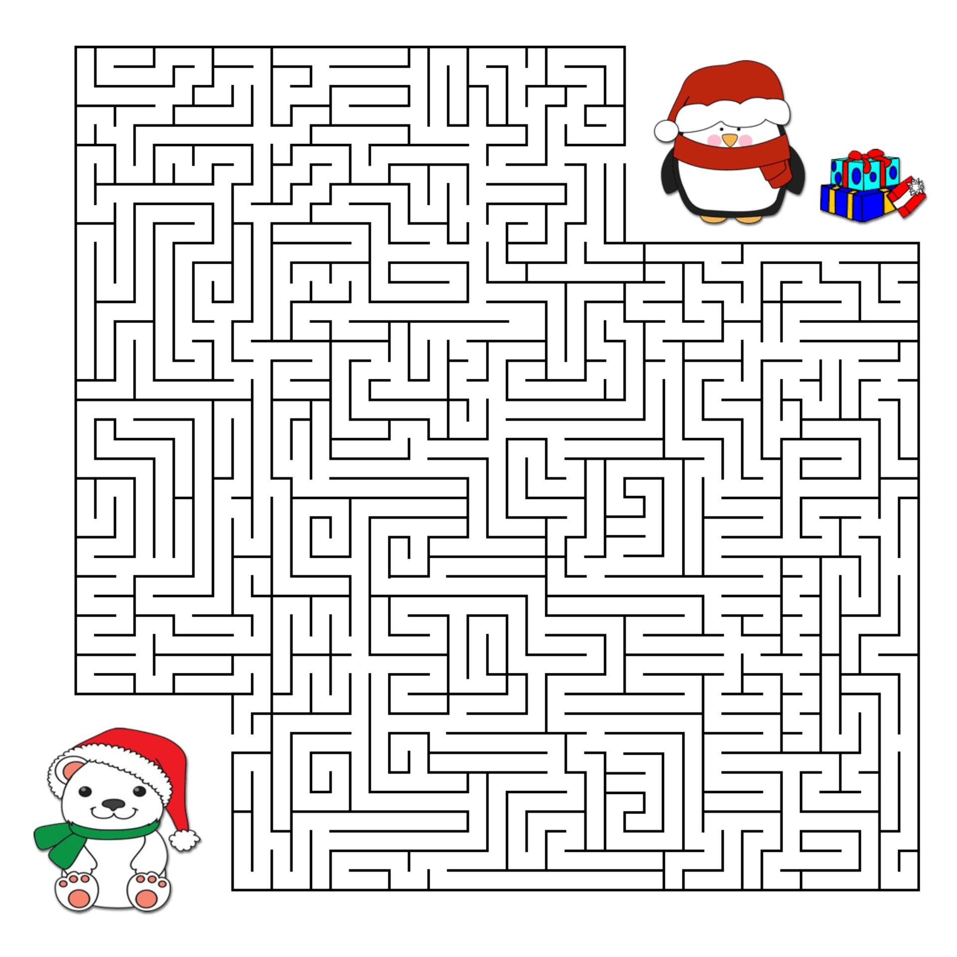 Printable Christmas Mazes Activity For Kids Worksheets Library