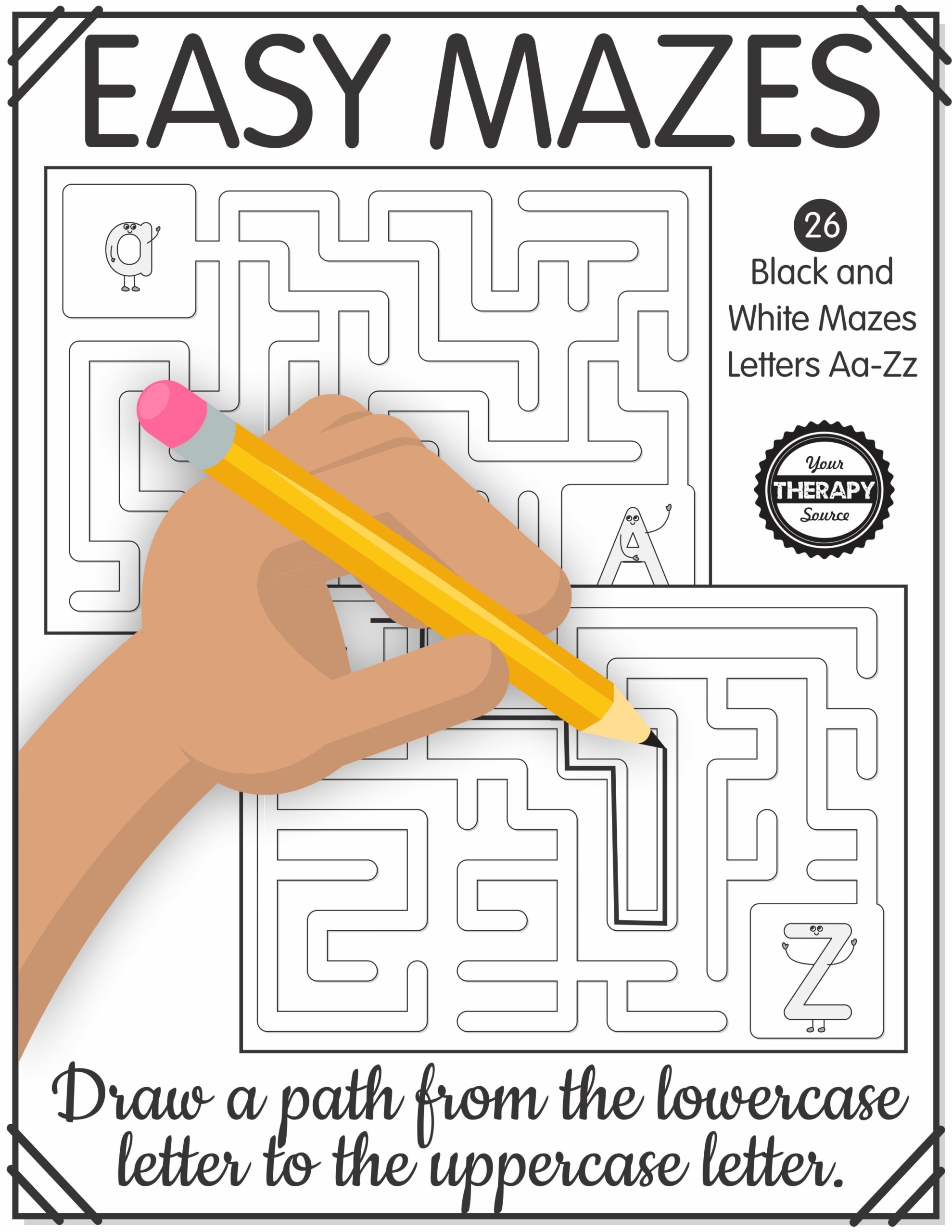 Printable Easy Mazes Letters A To Z