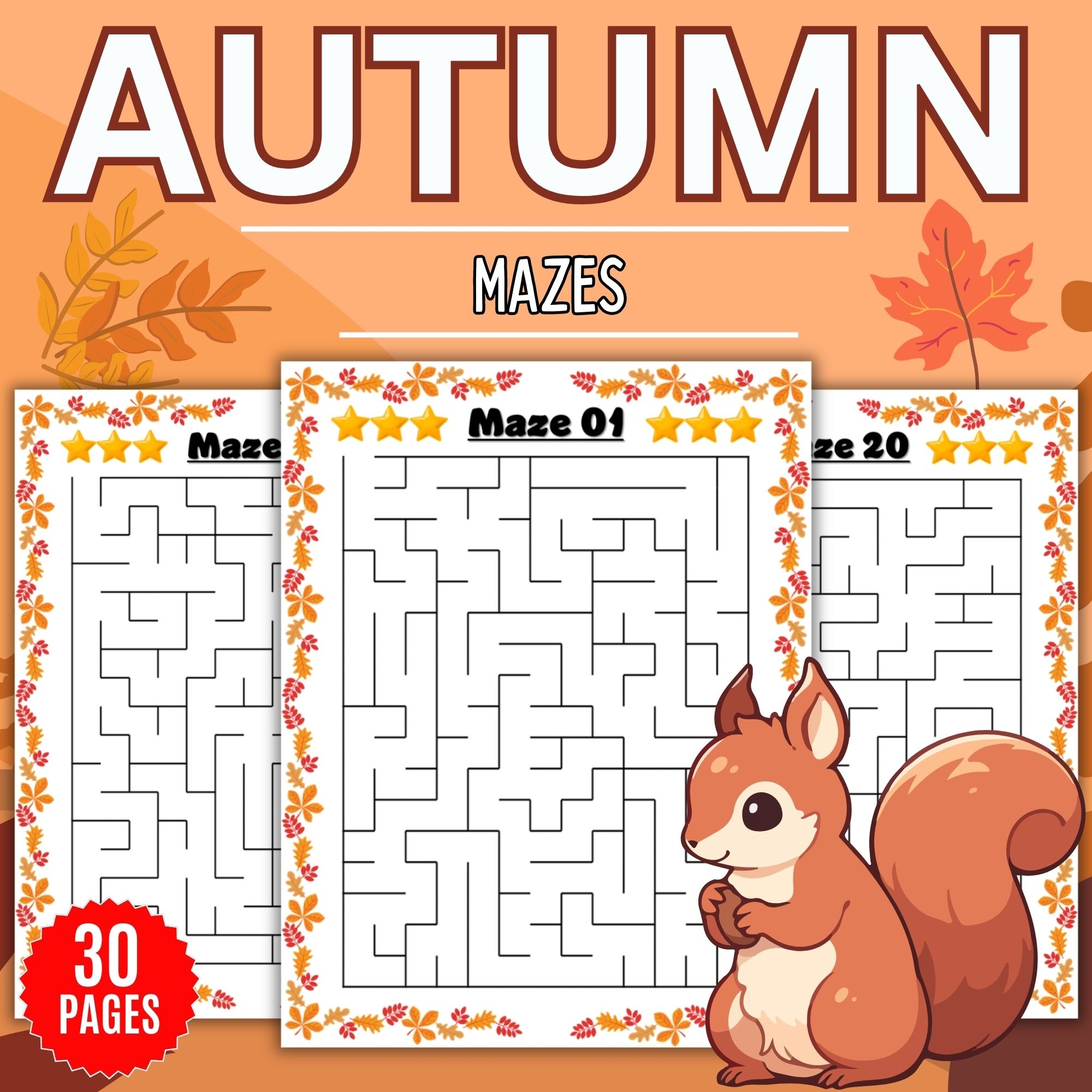 Printable FALL Season Mazes Puzzles With Solution Fun AUTUMN Games Activities Made By Teachers
