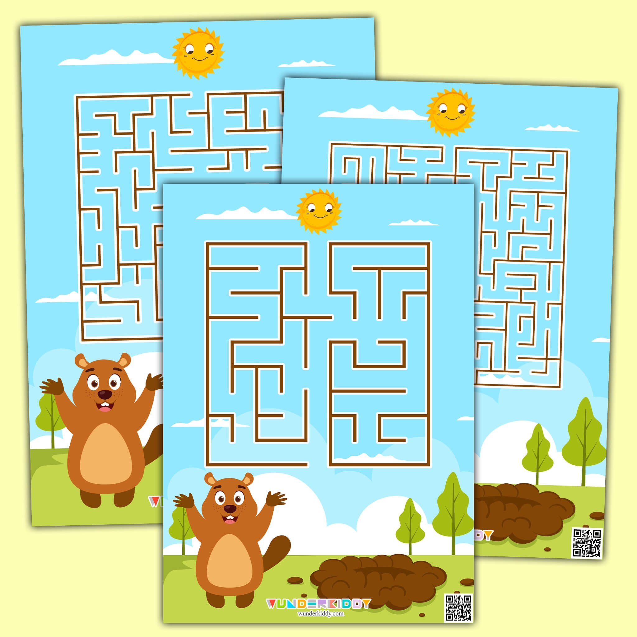 Printable Groundhog Day Maze Activities PDF For Preschool