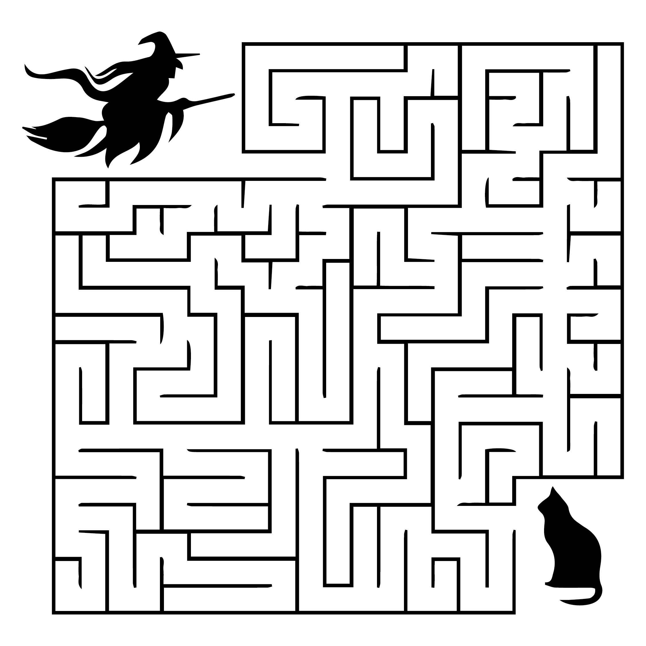 Printable Halloween Mazes And Puzzles Printablee Grusel Worksheets Library