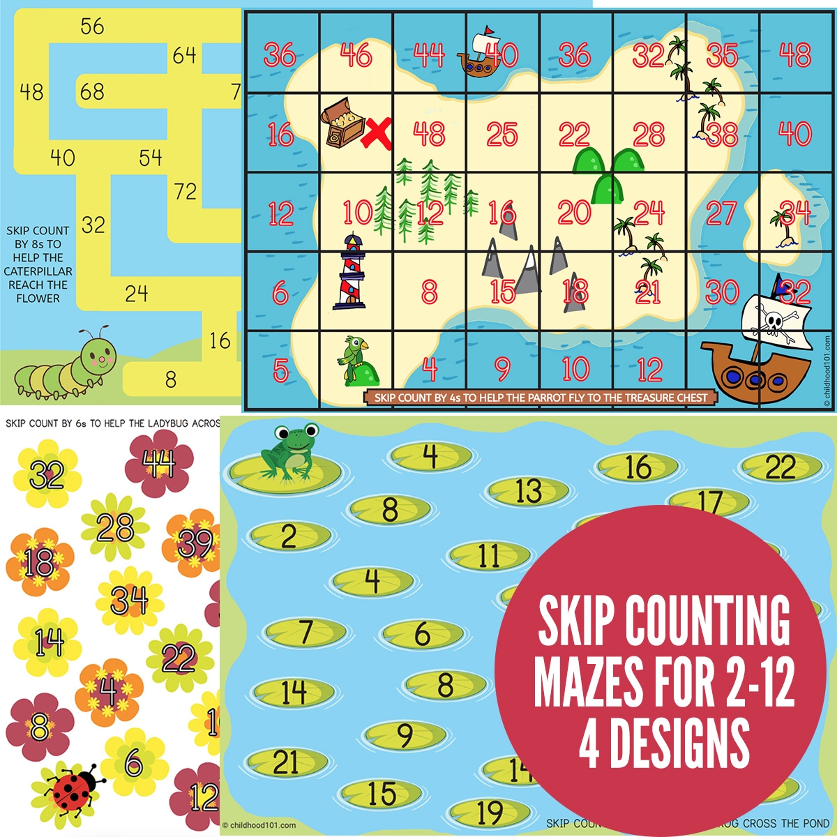 Skip Counting Maze Worksheet