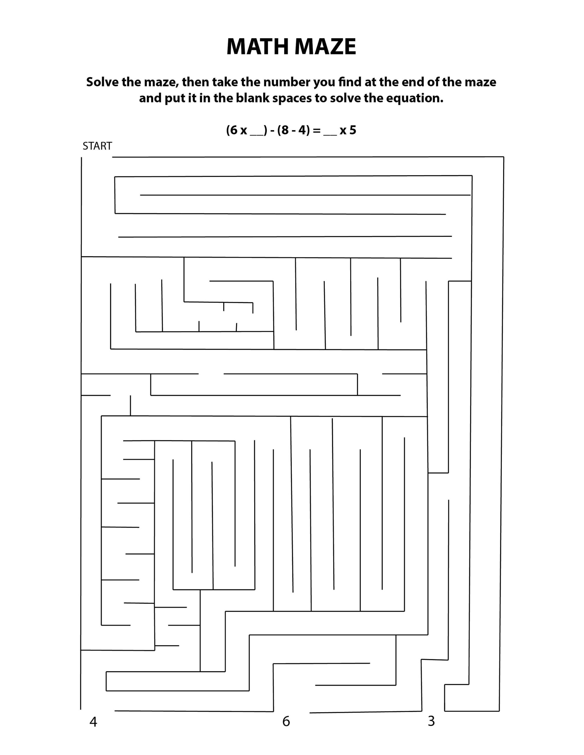 Printable Worksheets Math Maze Bundle Academic Resource Etsy