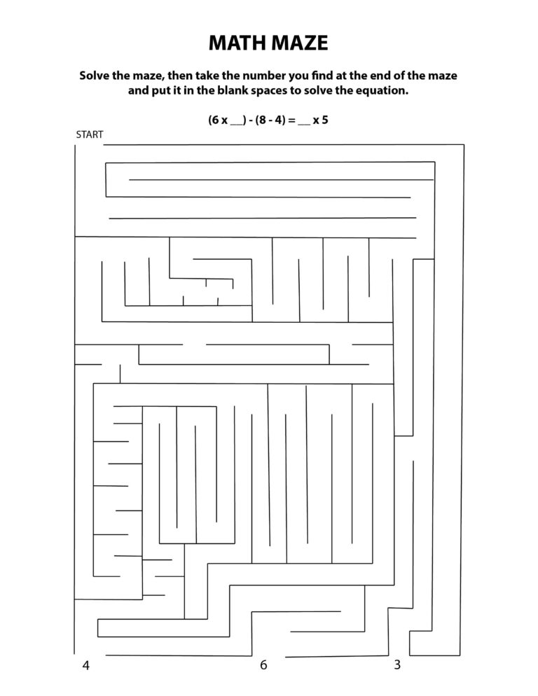 Printable Worksheets Math Maze Bundle Academic Resource Etsy