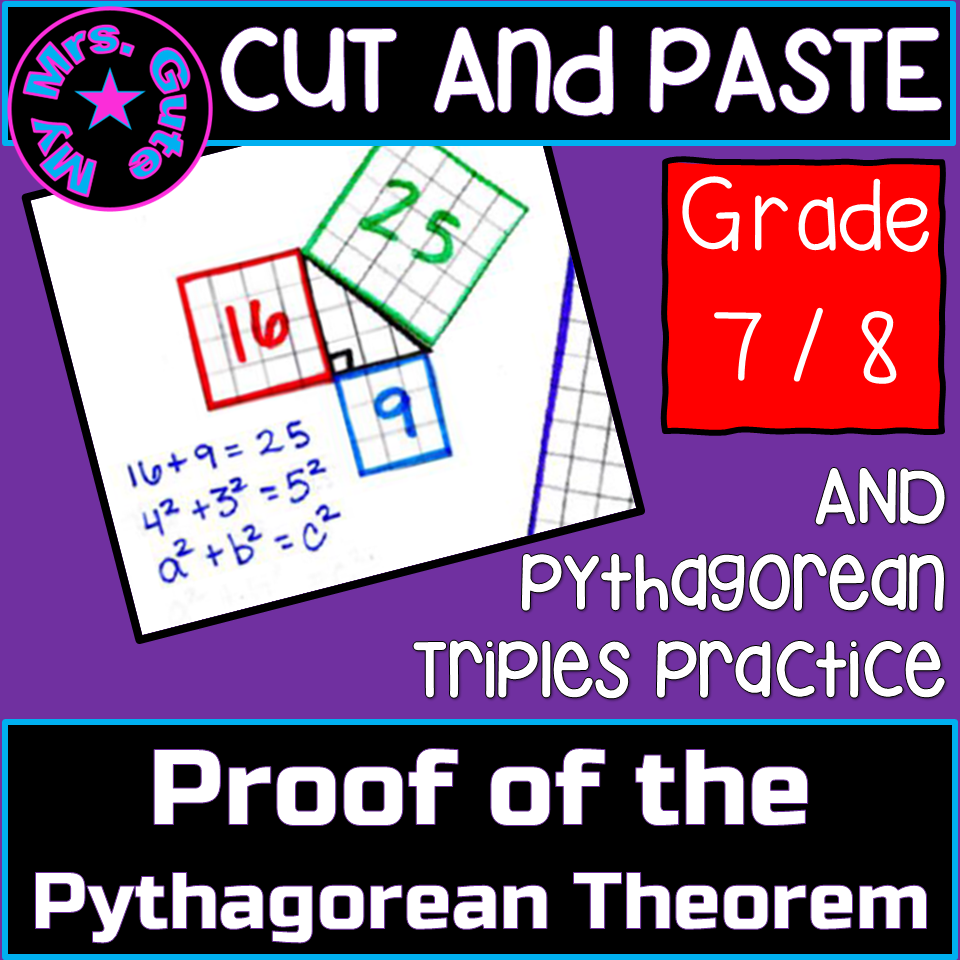 Proof Of Pythagorean Theorem Math Cut U0026 Paste Activity Made By 