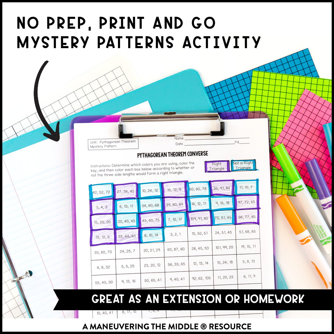 Pythagorean Theorem Activity Bundle 8th Grade Maneuvering The Middle