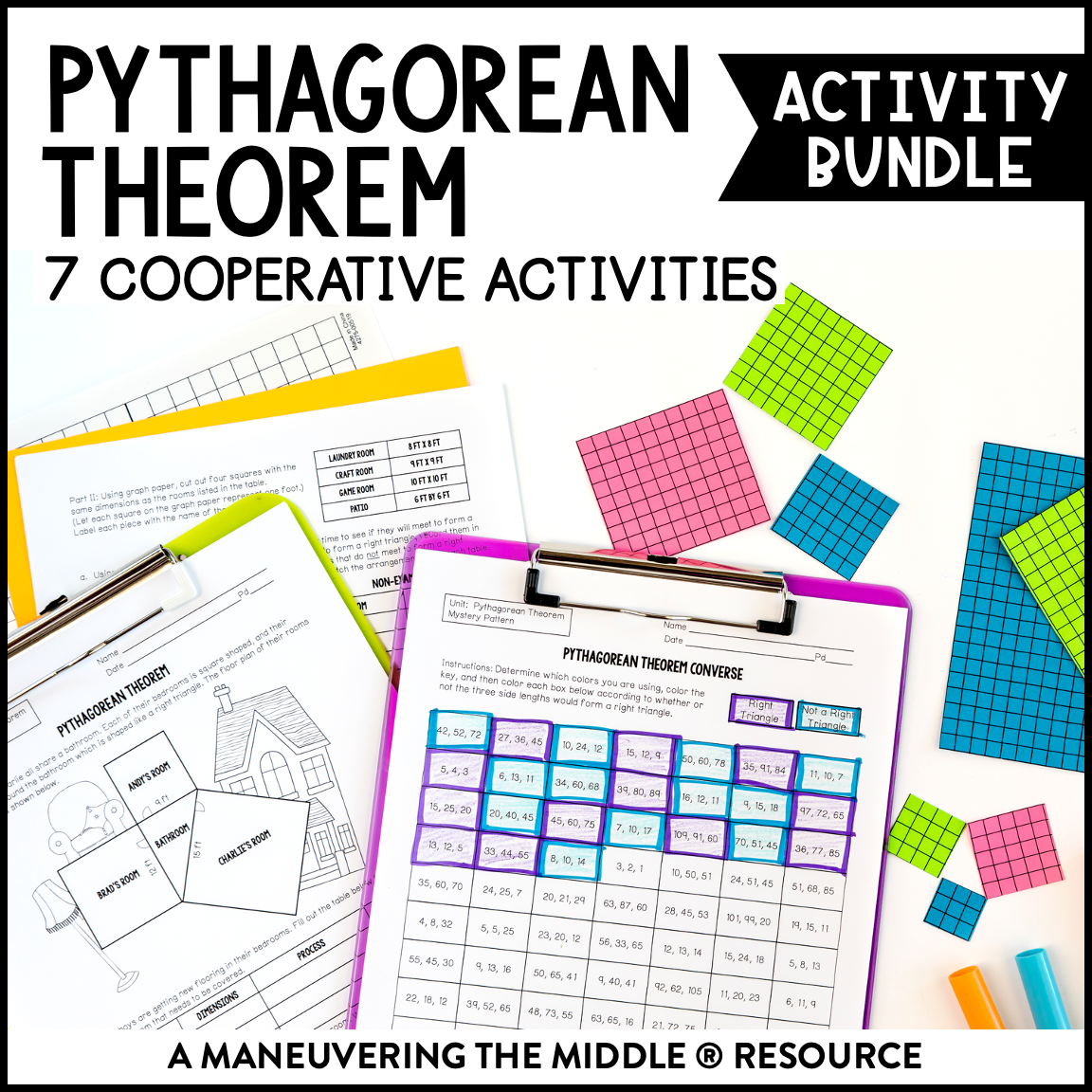 Pythagorean Theorem Activity Bundle 8th Grade Maneuvering The Middle