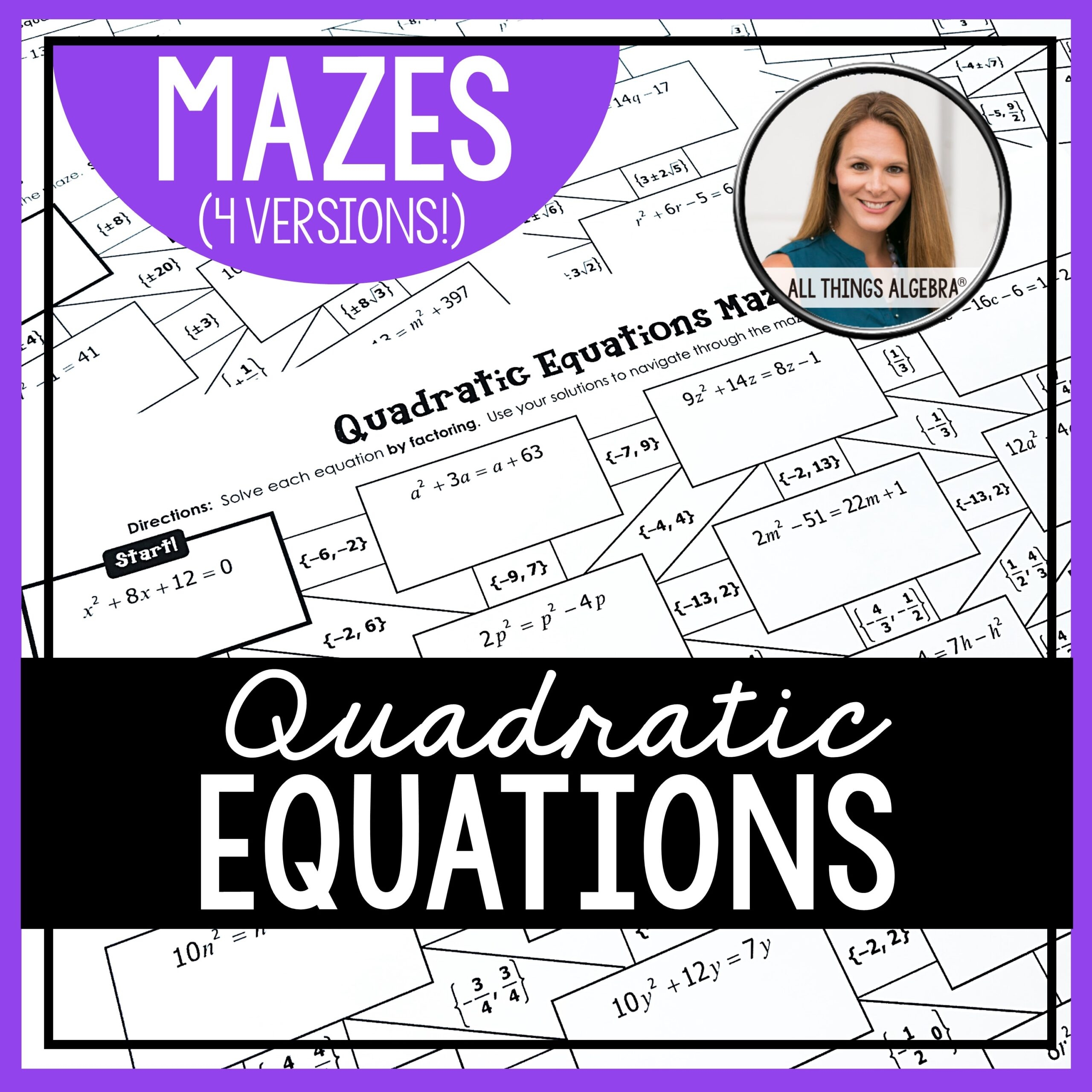 Quadratic Equation Mazes Rational U0026 Irrational Solutions Only 