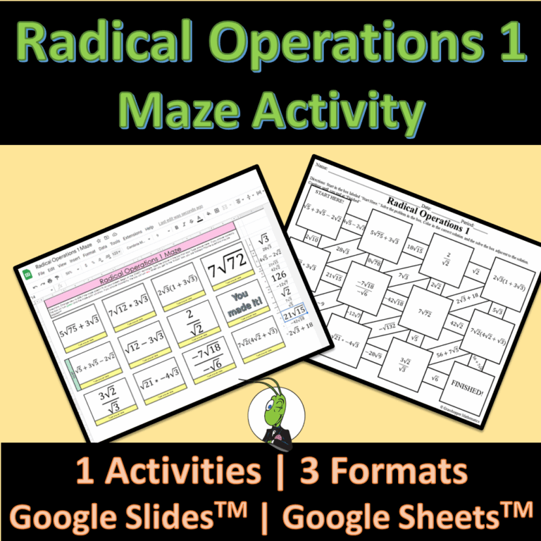 Radical Operations Maze Activity Google And Printable Digital