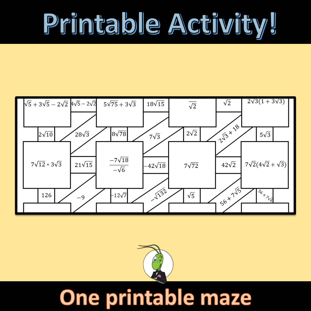Radical Operations Maze Activity Google And Printable Digital Made By Teachers