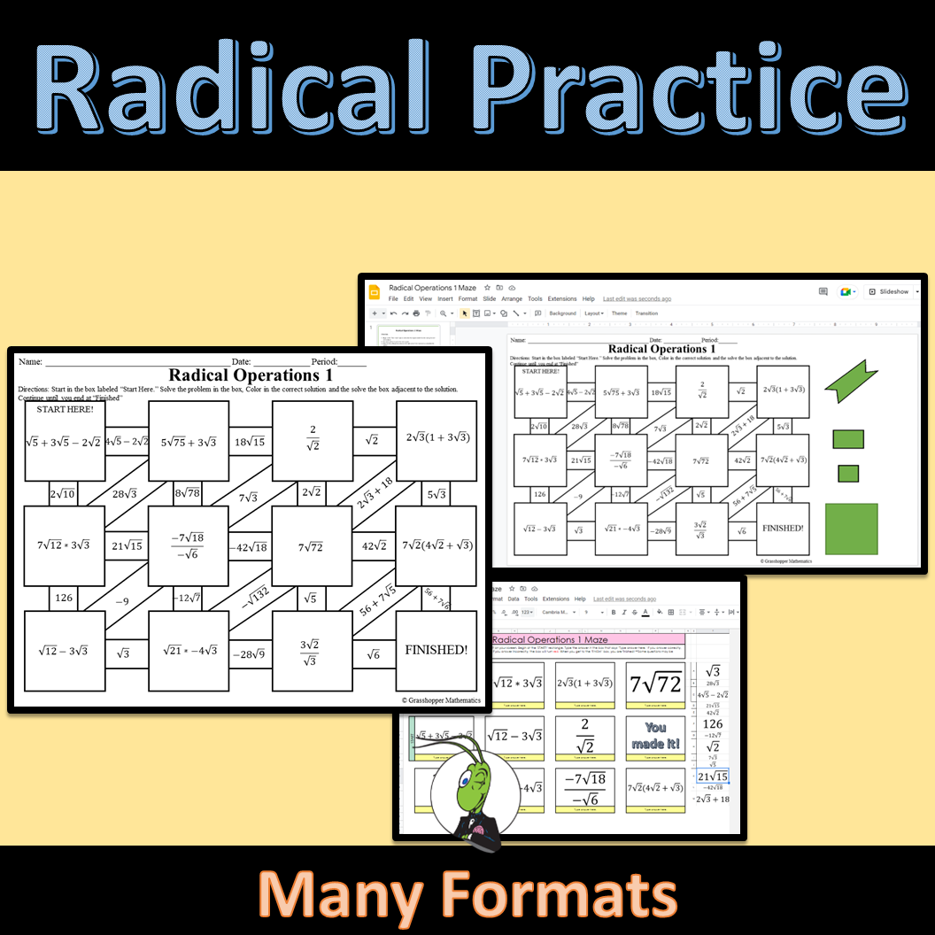 Radical Operations Maze Activity Google And Printable Digital Made By Teachers