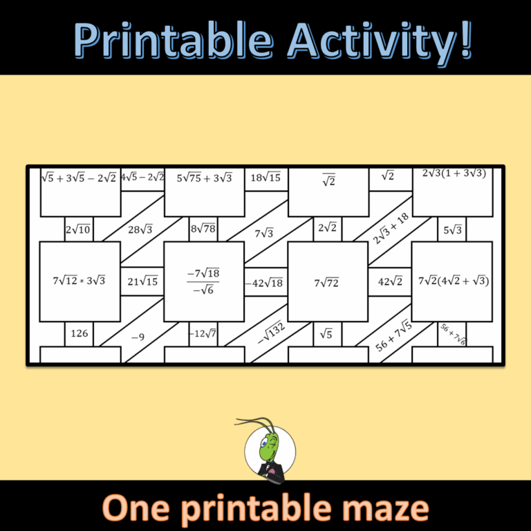 Radical Operations Maze Activity Google And Printable Digital Made By Teachers