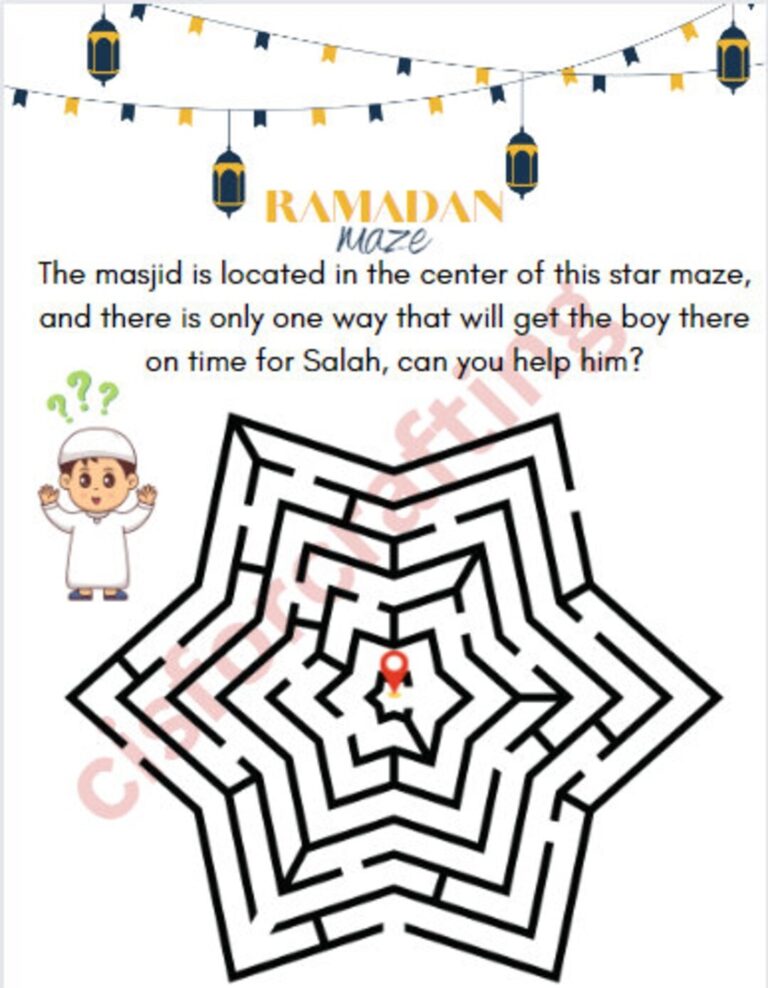 Ramadan Maze Printable Masjid Maze Ramadan Game Printable Activity Instant Download Family Games For Ramadan Ramadan And Eid for Kids Etsy