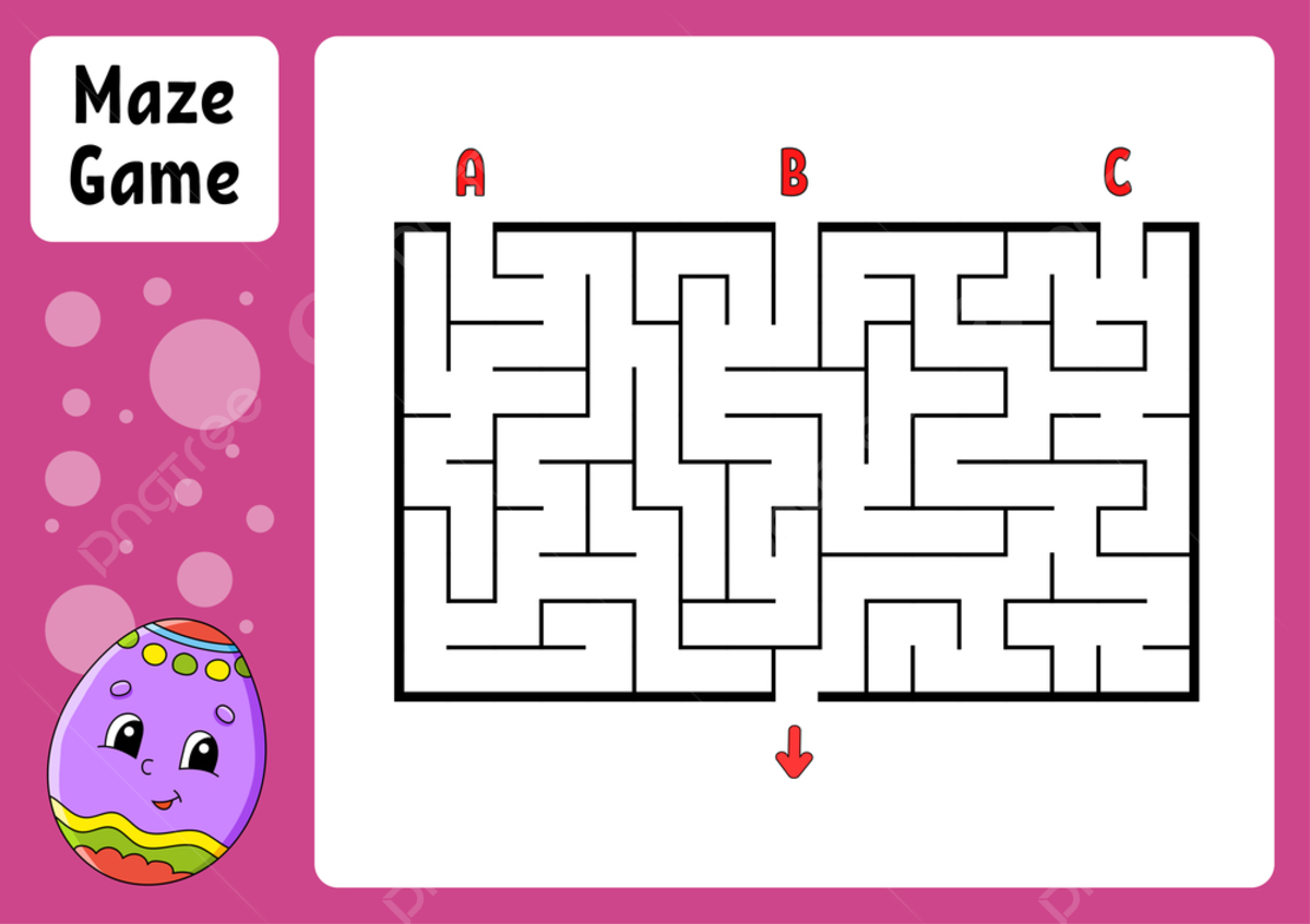 Rectangle Maze Game Worksheet Rectangular Template Download On Pngtree