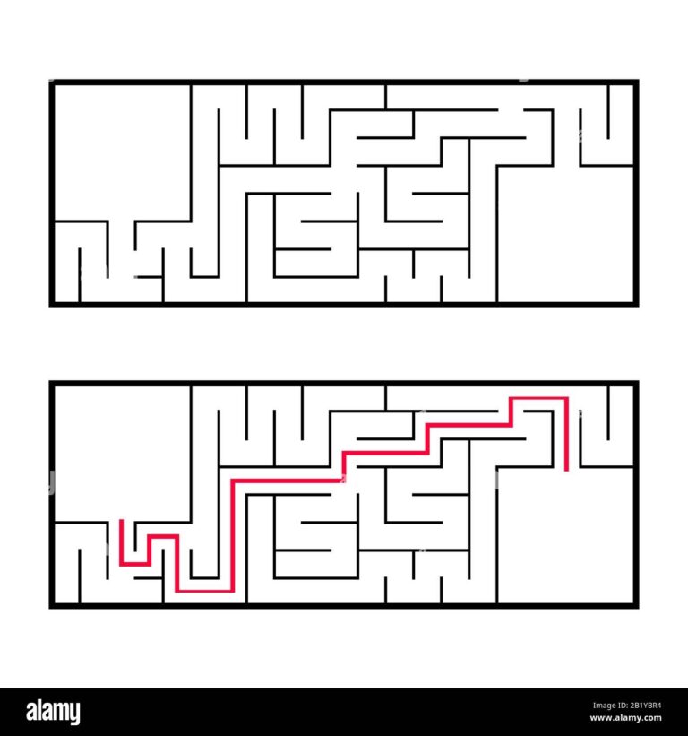 Rectangular Labyrinth Maze An Interesting And Useful Game For Worksheets Library