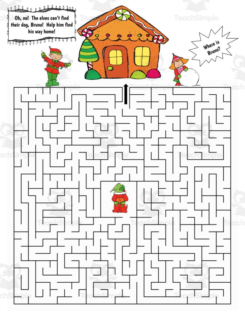 Christmas Worksheets Maze