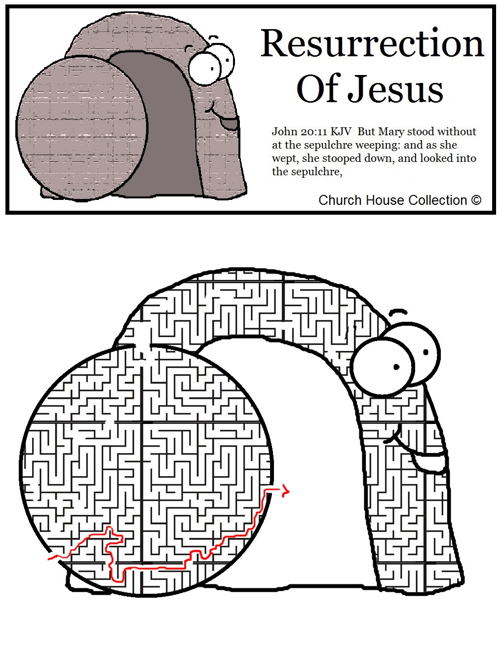Resurrection Of Jesus Tomb Maze Worksheet