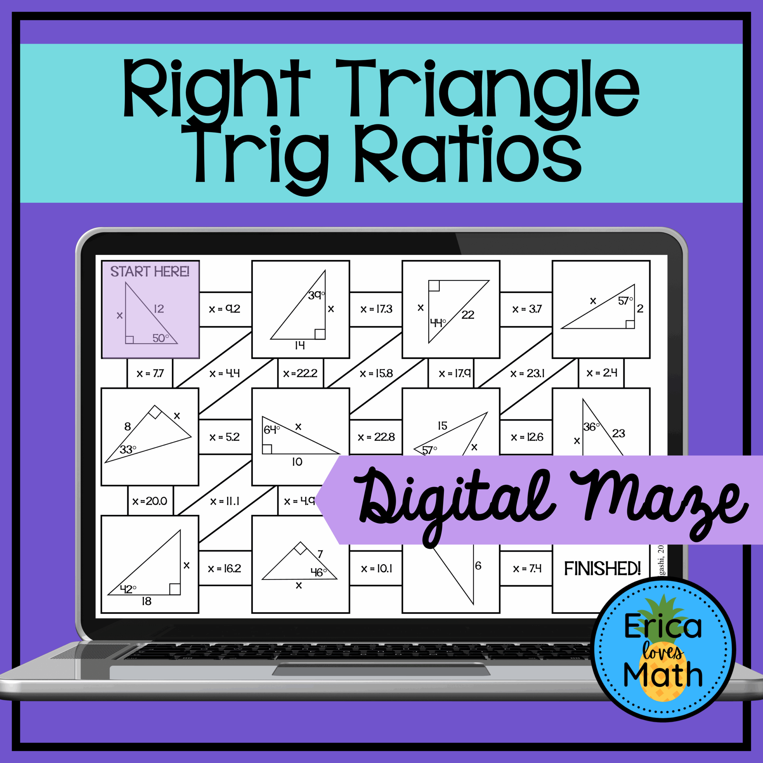 Right Triangle Trig Ratios Digital Activity Maze Made By Teachers