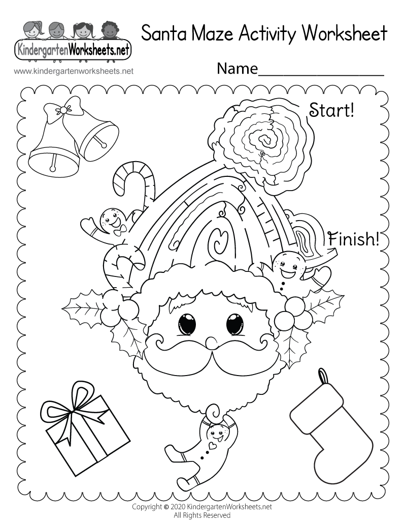 Santa Maze Activity Worksheet Free Printable Digital U0026 PDF