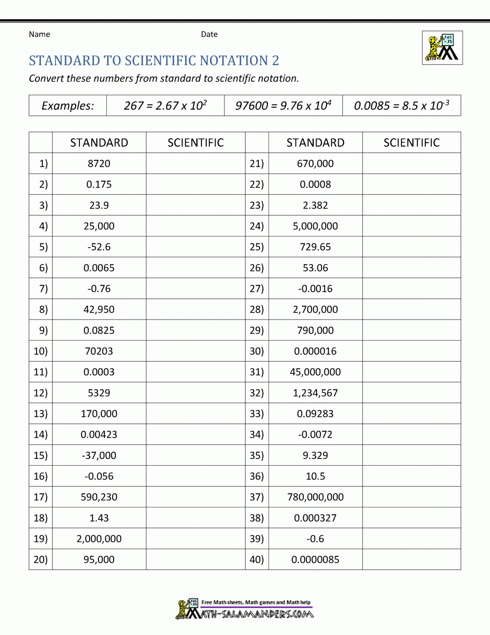 Scientific Notation Maze Worksheet Pdf