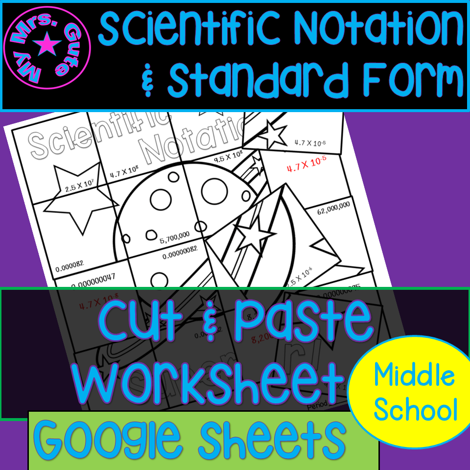 Scientific Notation And Standard Form Cut And Paste Activity Or Digital Picture Made By Teachers