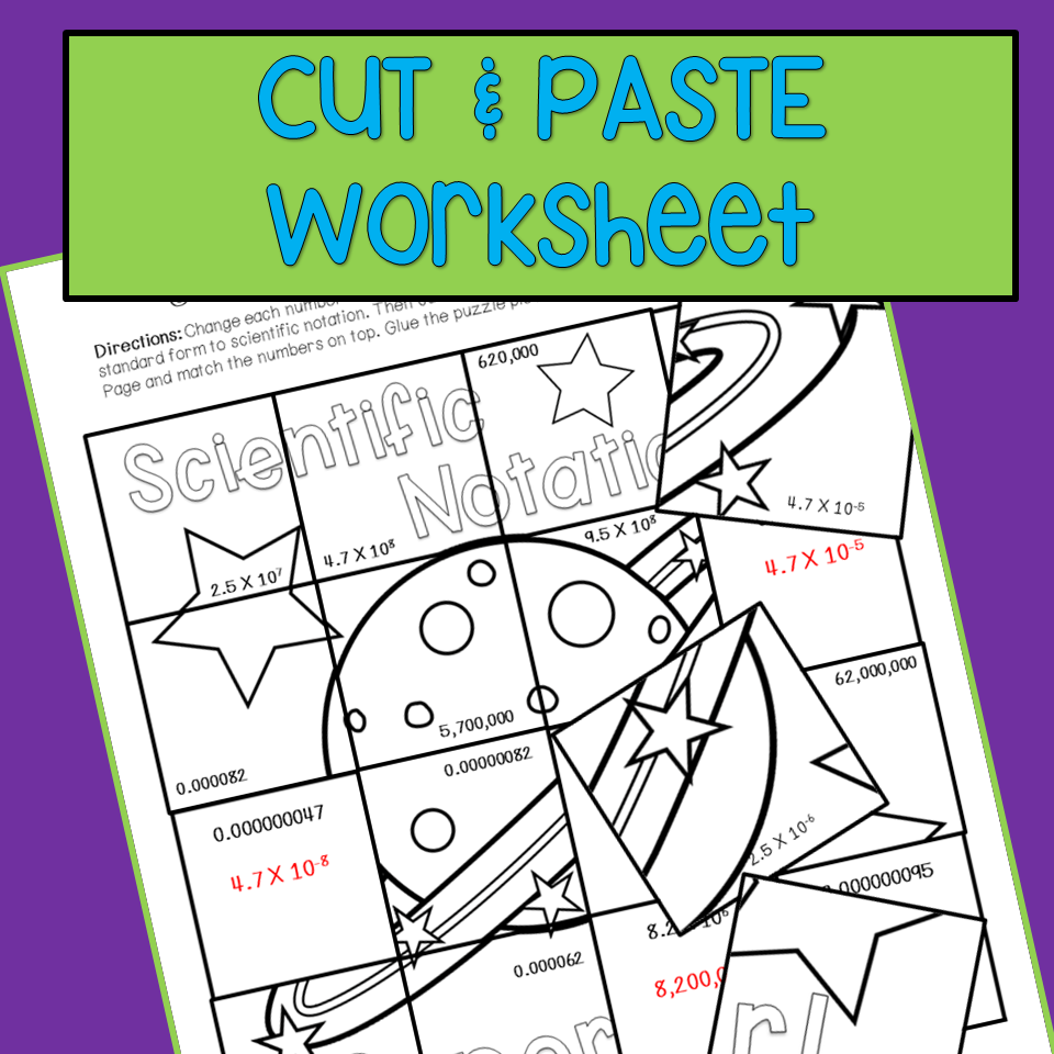 Scientific Notation And Standard Form Cut And Paste Activity Or Digital Picture Made By Teachers