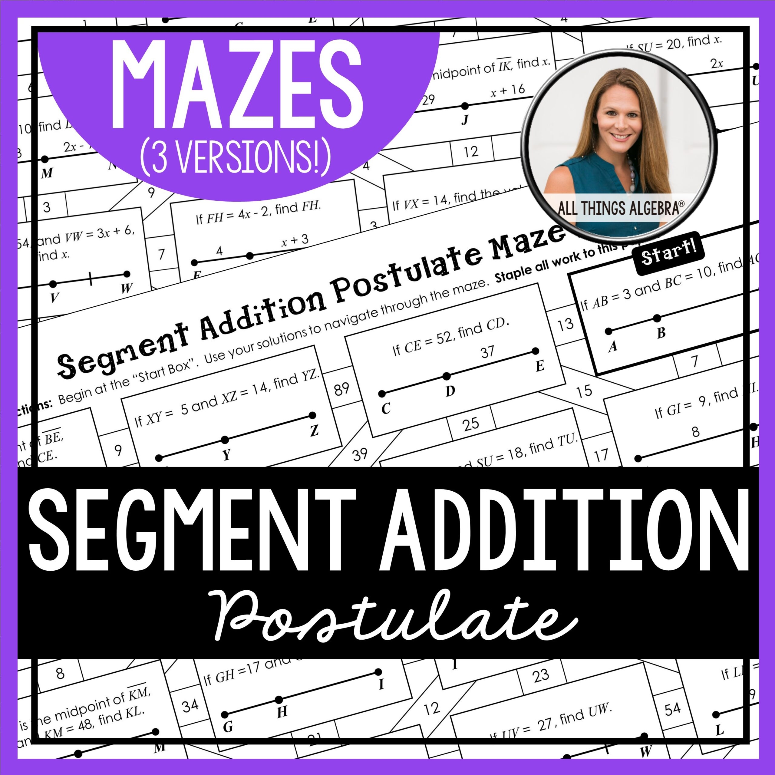 Segment Addition Postulate Mazes