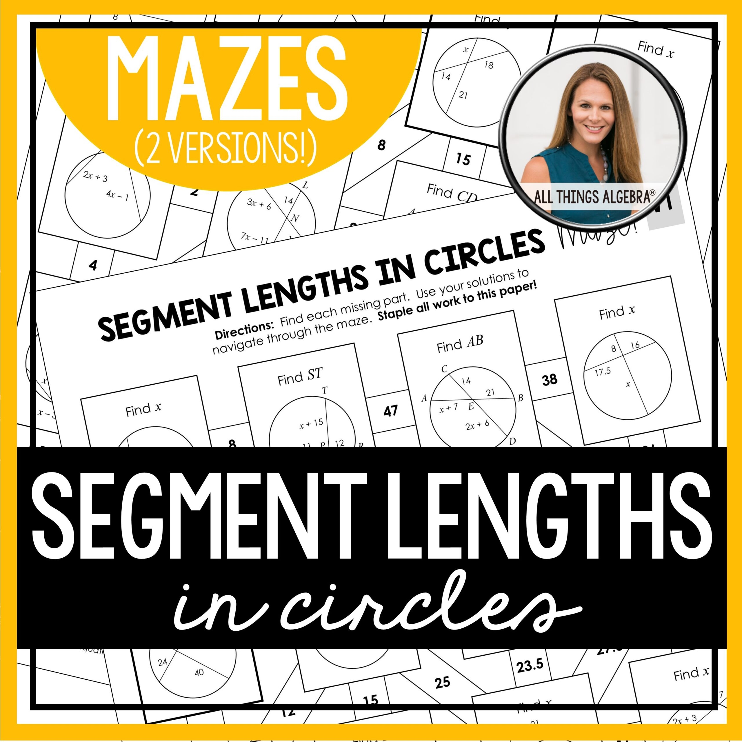 Segment Lengths In Circles Chords Secants U0026 Tangents Mazes