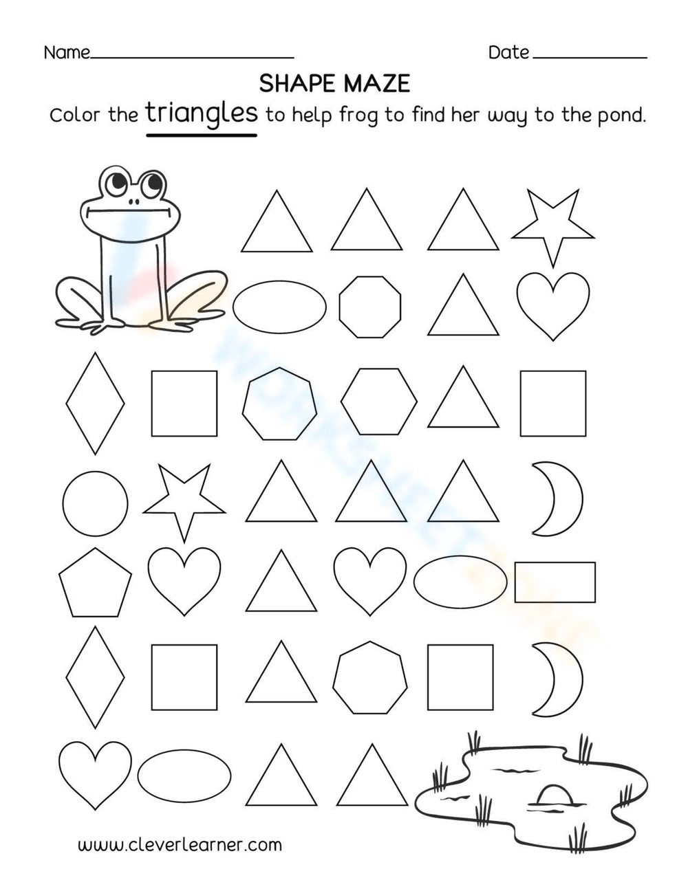 Shape Maze Fun Learning Activity Worksheet