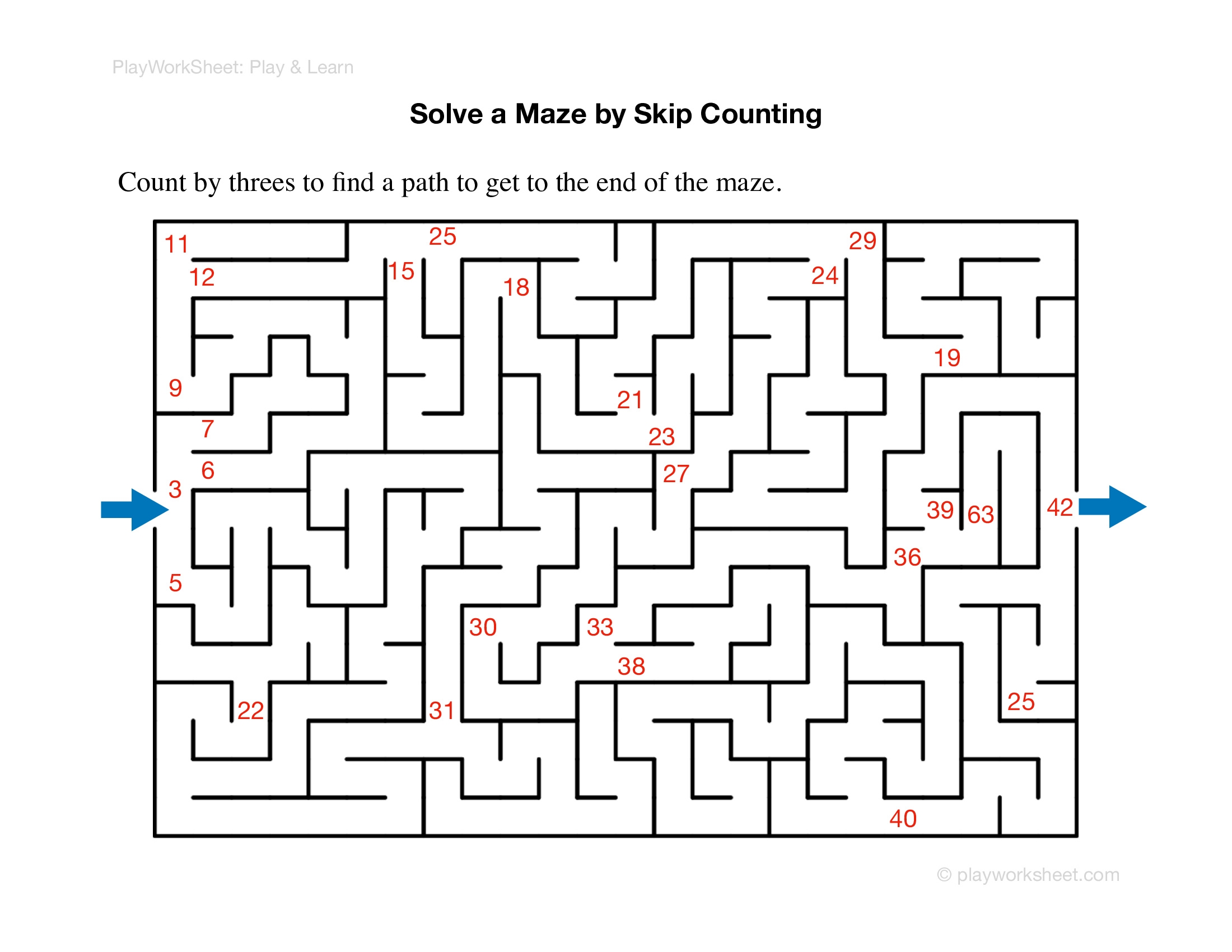 Solve A Maze By Skip Counting Free Printables For Kids