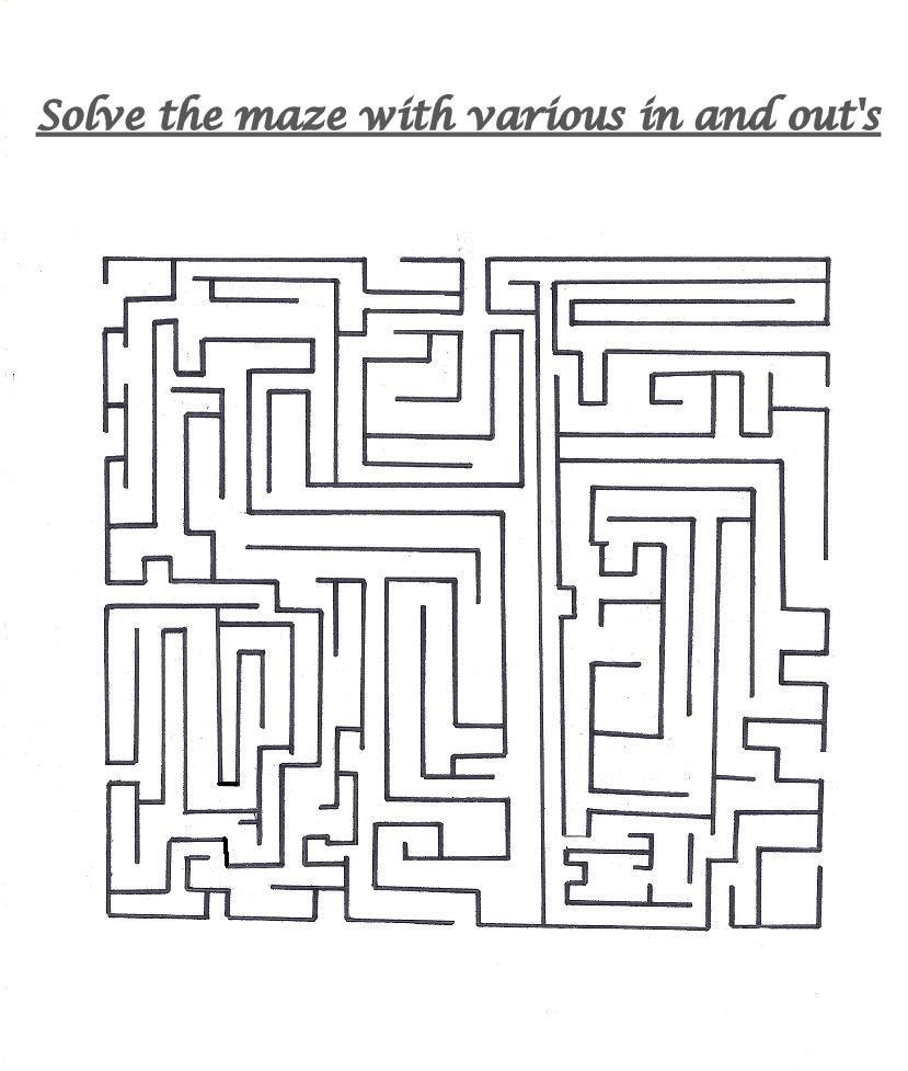 Solve The Maze With Various In And Out Opens In A Square