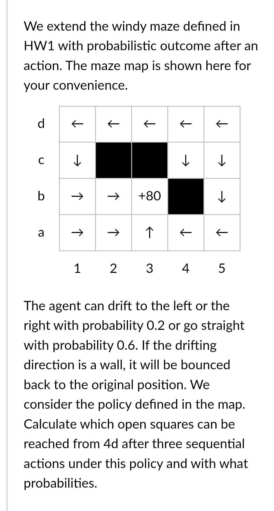 Solved We Extend The Windy Maze Defined In HW1 With Chegg