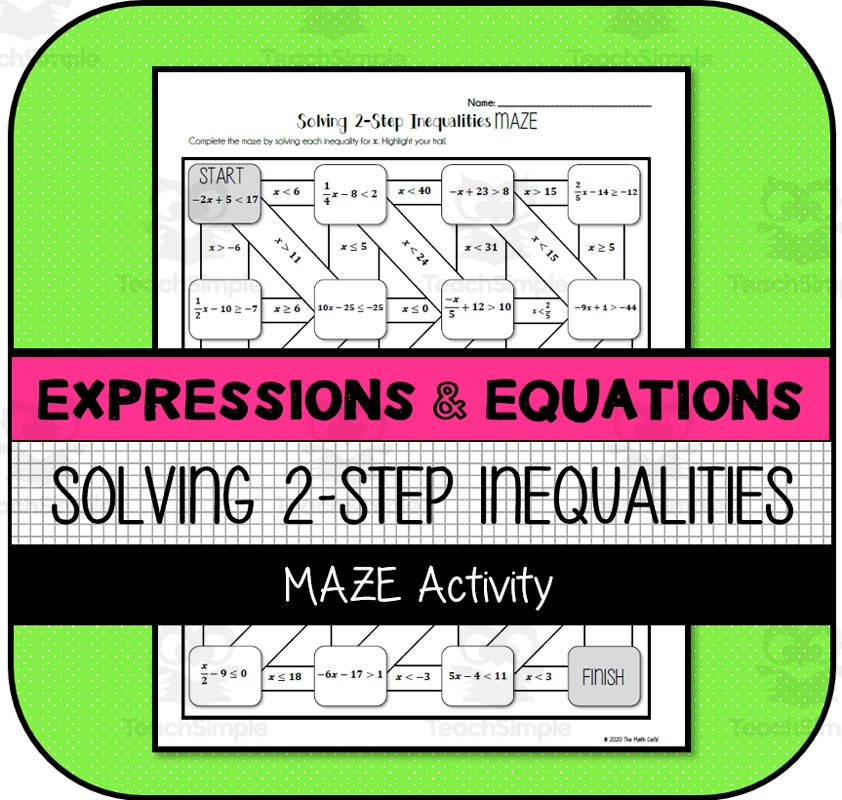Solving 2 Step Inequalities MAZE Activity