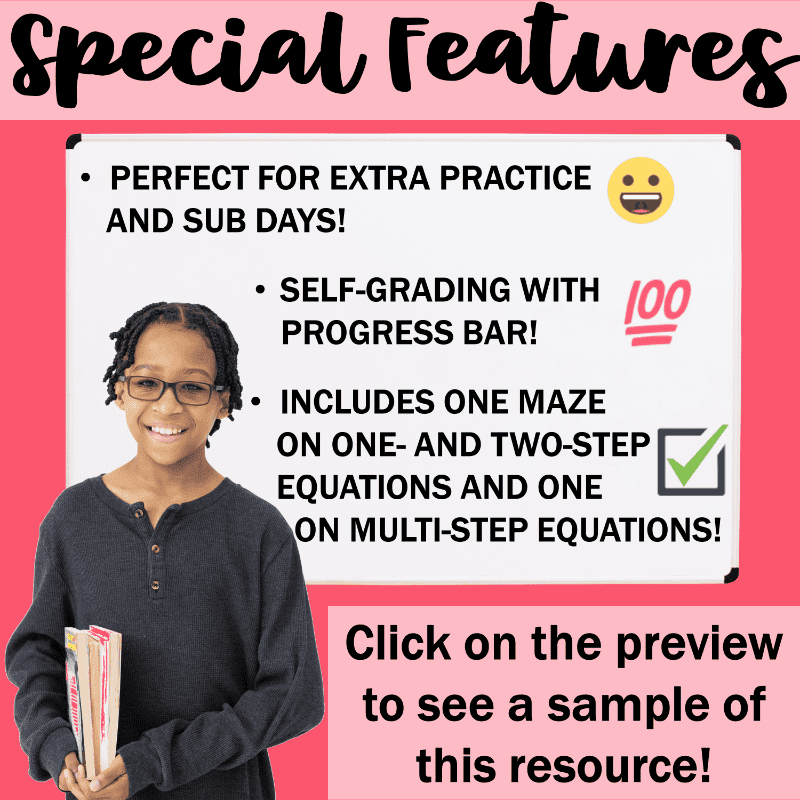 Solving Equations Digital Maze Activities For Google Sheets Light Bulb Moments In Math