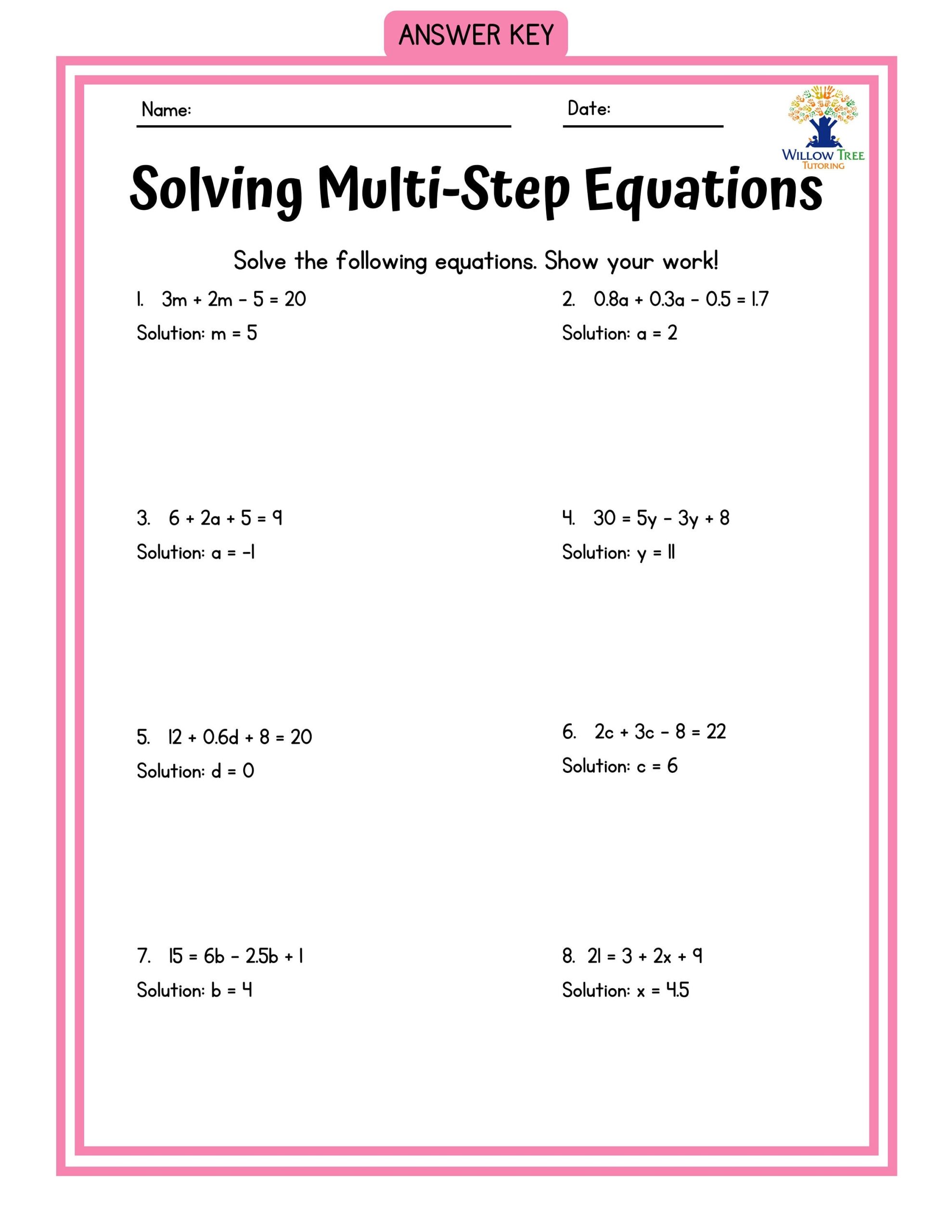 Solving Equations Etsy