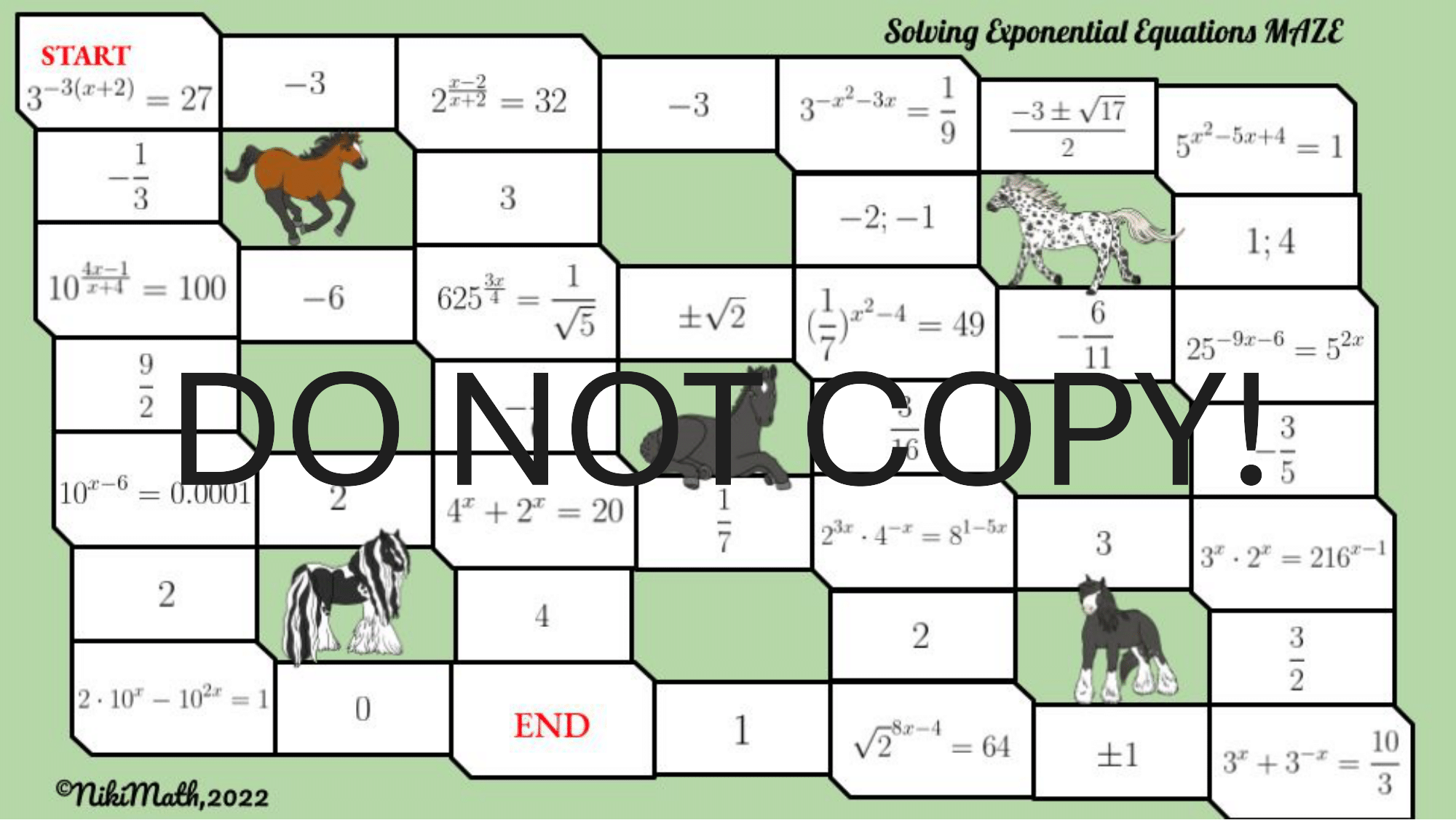 Exponential Function And Log Maze Worksheet