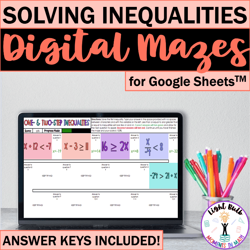 Inequality Maze Worksheet