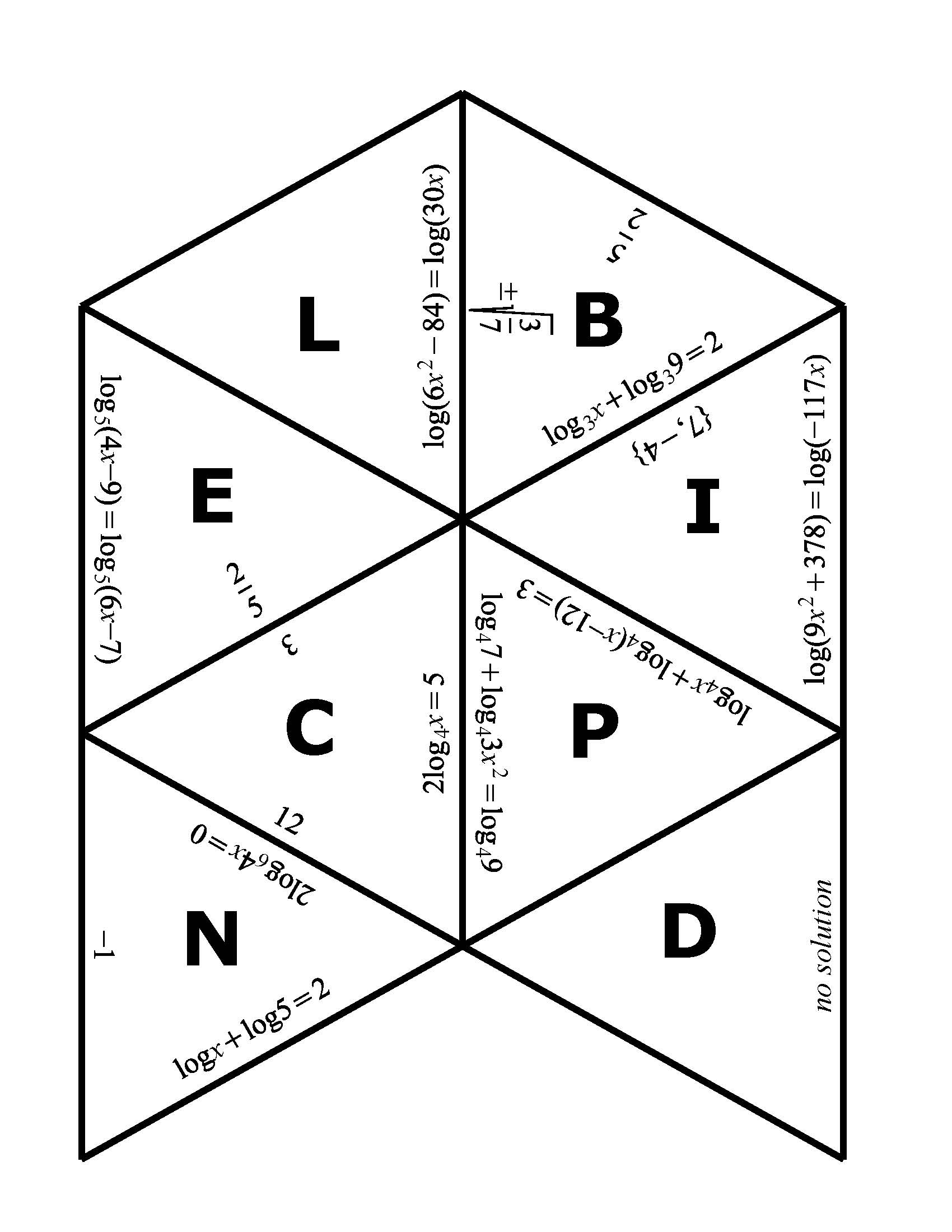 SOLVING LOGARITHMIC EQUATIONS FINDING Exponential Logarithmic Equations Mazes 