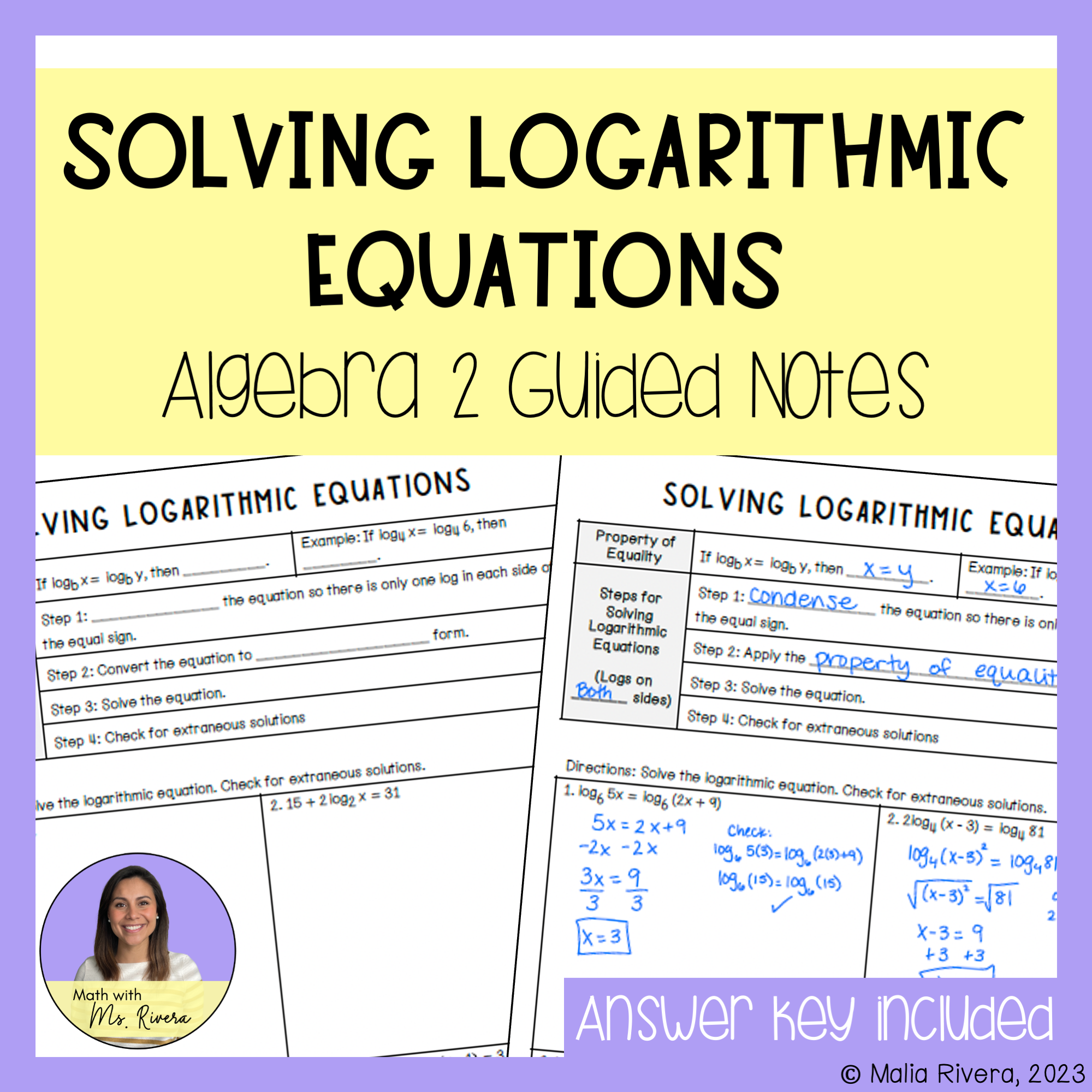 Natural Logarithmic Equations Maze Worksheet